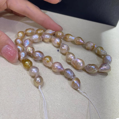 Natürliche barocke Süßwasserperlen, unregelmäßige Nugget Perlenstränge, DIY Schmuckherstellung, multicolor Perlen, große Beads, Boho Design