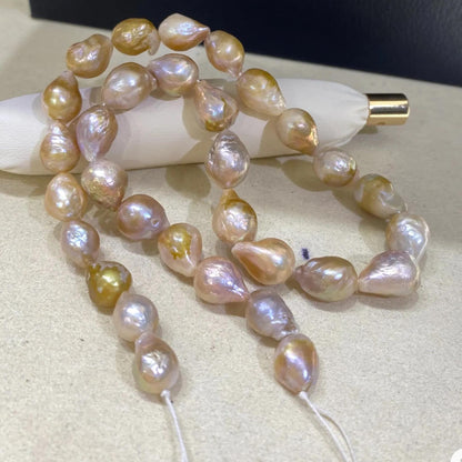 Natürliche barocke Süßwasserperlen, unregelmäßige Nugget Perlenstränge, DIY Schmuckherstellung, multicolor Perlen, große Beads, Boho Design