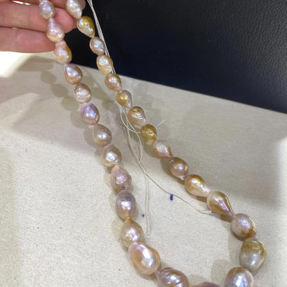 Natürliche barocke Süßwasserperlen, unregelmäßige Nugget Perlenstränge, DIY Schmuckherstellung, multicolor Perlen, große Beads, Boho Design