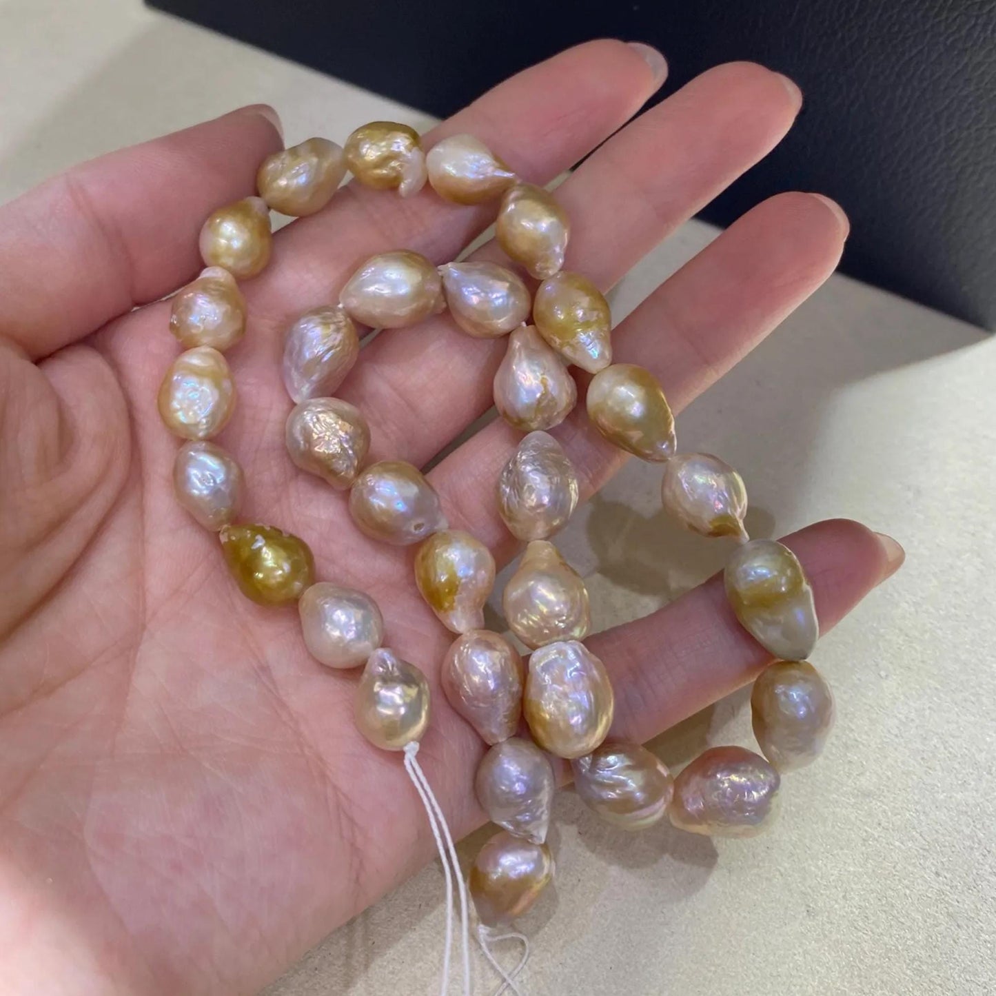 Natürliche barocke Süßwasserperlen, unregelmäßige Nugget Perlenstränge, DIY Schmuckherstellung, multicolor Perlen, große Beads, Boho Design