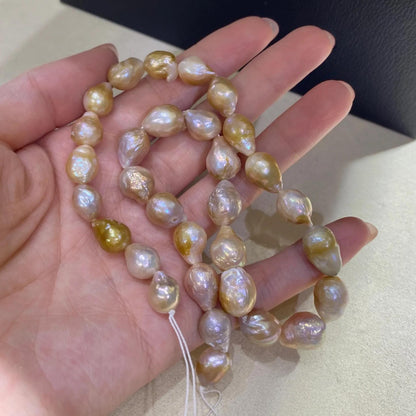 Natürliche barocke Süßwasserperlen, unregelmäßige Nugget Perlenstränge, DIY Schmuckherstellung, multicolor Perlen, große Beads, Boho Design