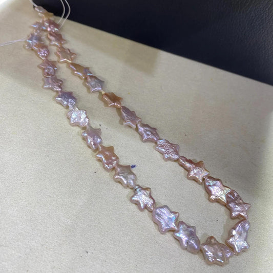 Handgefertigter Strang rosa Sternform Süßwasserperlen unregelmäßige Barockperlen lose Perlen für DIY Schmuck Halsketten Armbänder