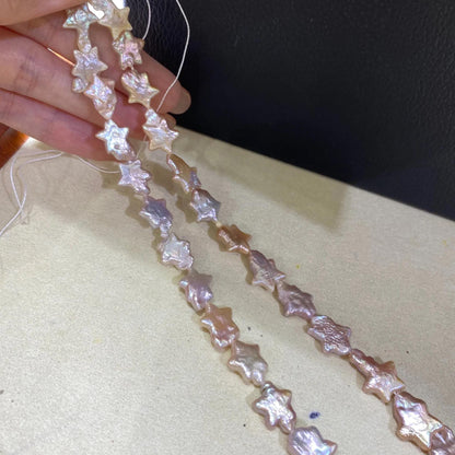 Handgefertigter Strang rosa Sternform Süßwasserperlen unregelmäßige Barockperlen lose Perlen für DIY Schmuck Halsketten Armbänder