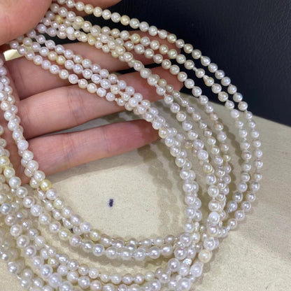 Handgefertigte Perlen aus natürlichen weißen Süßwasserperlen, lose unregelmäßige Barockperlen für DIY Schmuck, Halsketten und Armbänder