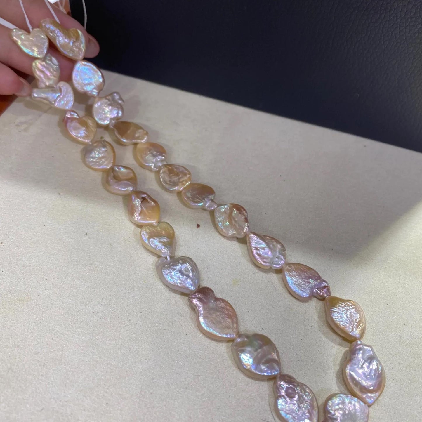 Handgemachte Irreguläre Pfirsich-Pink Süßwasserperlen Strang, Unregelmäßige Natürliche Perlen für Schmuckherstellung, Chunky Nugget Beads