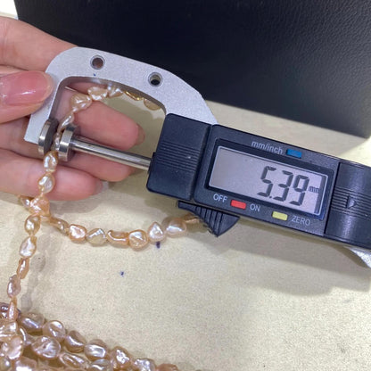 Handgemachte Unregelmäßige Pfirsich-Pink Süßwasserperlen Strang, Chunky Form Perlen für Schmuckherstellung, DIY Armband Halskette Ohrringe