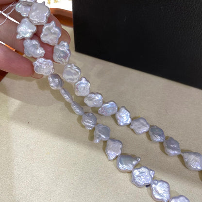 Handgemachte Barock-Perlenkette aus Süßwasserperlen – Unregelmäßige Cloud Nugget Perlen für Schmuckdesign, ca. 12mm groß