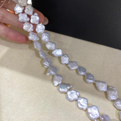 Handgemachte Barock-Perlenkette aus Süßwasserperlen – Unregelmäßige Cloud Nugget Perlen für Schmuckdesign, ca. 12mm groß