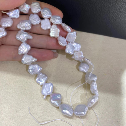 Handgemachte Barock-Perlenkette aus Süßwasserperlen – Unregelmäßige Cloud Nugget Perlen für Schmuckdesign, ca. 12mm groß