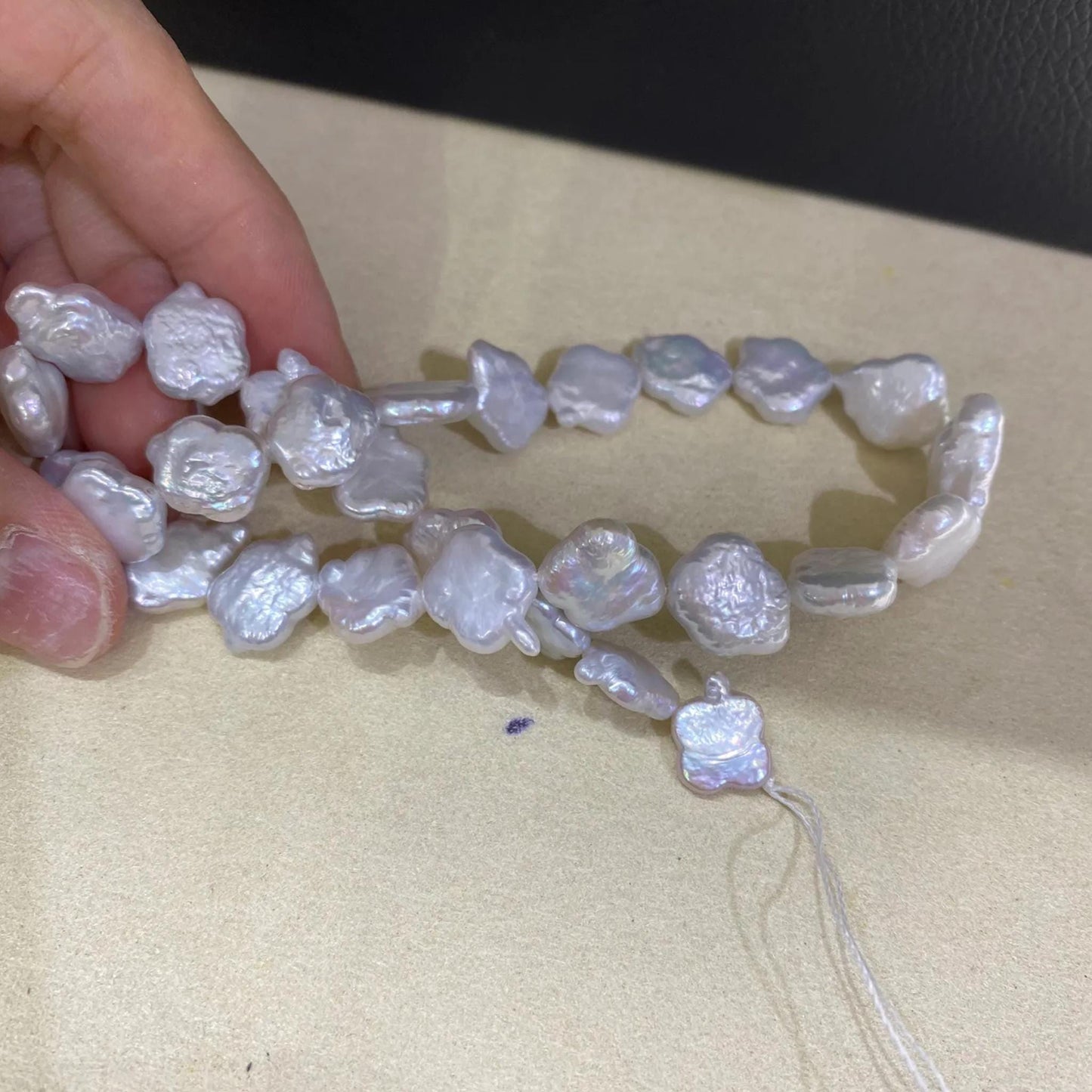 Handgemachte Barock-Perlenkette aus Süßwasserperlen – Unregelmäßige Cloud Nugget Perlen für Schmuckdesign, ca. 12mm groß