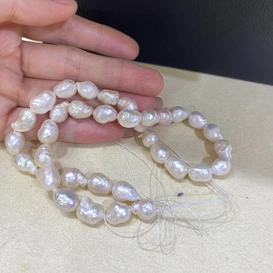 Natürliche Barock Süßwasserperlen – Unregelmäßige Tropfenform für DIY Schmuck, glänzend & einzigartig, große Perlen ca. 8,8mm