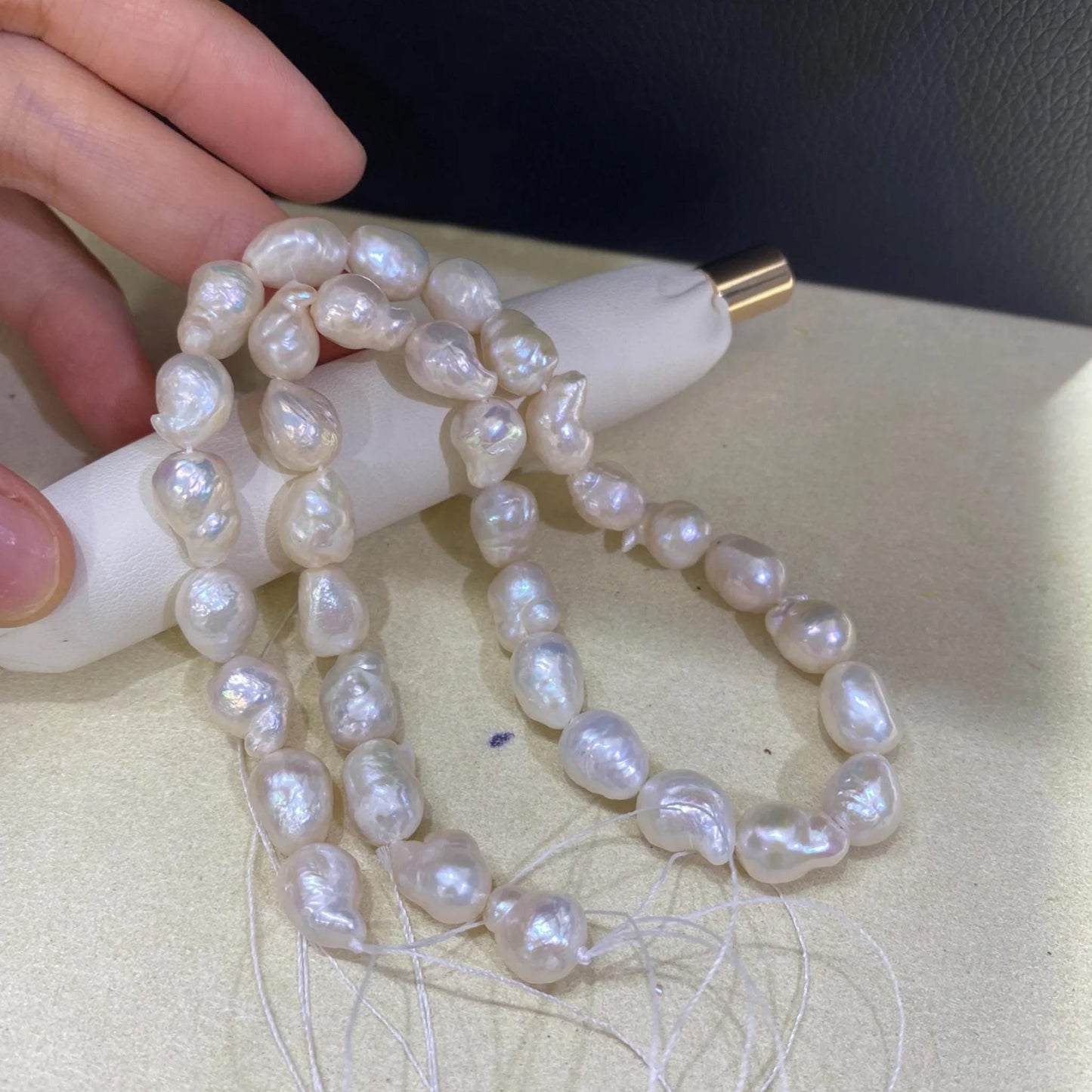 Natürliche Barock Süßwasserperlen – Unregelmäßige Tropfenform für DIY Schmuck, glänzend & einzigartig, große Perlen ca. 8,8mm