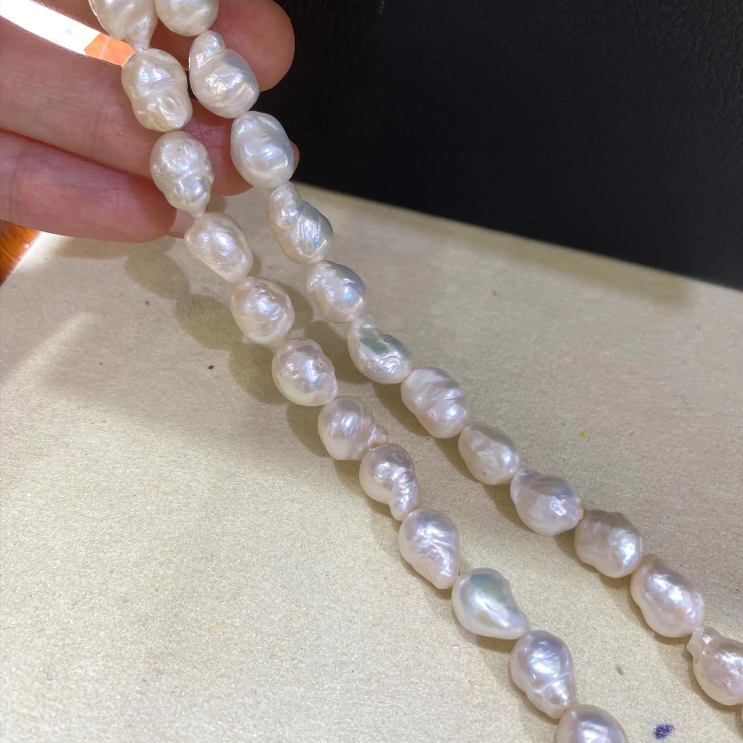 Natürliche Barock Süßwasserperlen – Unregelmäßige Tropfenform für DIY Schmuck, glänzend & einzigartig, große Perlen ca. 8,8mm