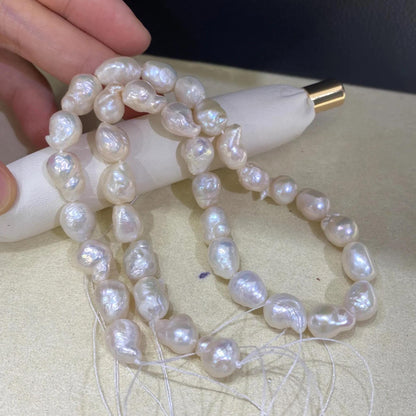Natürliche Barock Süßwasserperlen – Unregelmäßige Tropfenform für DIY Schmuck, glänzend & einzigartig, große Perlen ca. 8,8mm