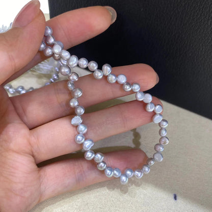 Barock Süßwasserperlen in Grau Lavendel für DIY Schmuckherstellung, unregelmäßige Naturperlen, Perlenstrang zum Basteln