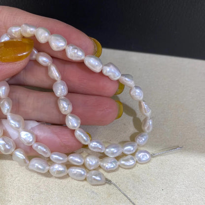Naturweiße Barock Süßwasserperlen für DIY Schmuck, Unregelmäßige Perlenstränge zum Basteln von Armbändern, Halsketten, Boho Designs
