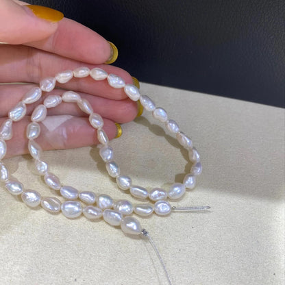 Naturweiße Barock Süßwasserperlen für DIY Schmuck, Unregelmäßige Perlenstränge zum Basteln von Armbändern, Halsketten, Boho Designs