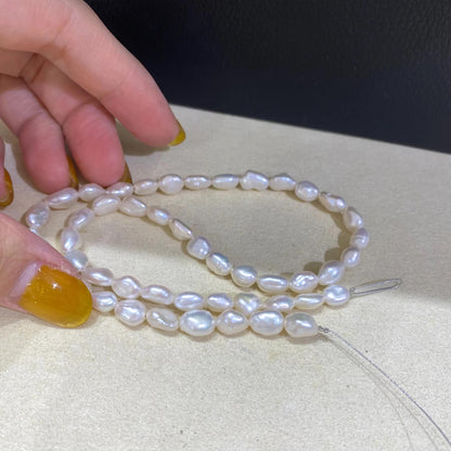 Naturweiße Barock Süßwasserperlen für DIY Schmuck, Unregelmäßige Perlenstränge zum Basteln von Armbändern, Halsketten, Boho Designs