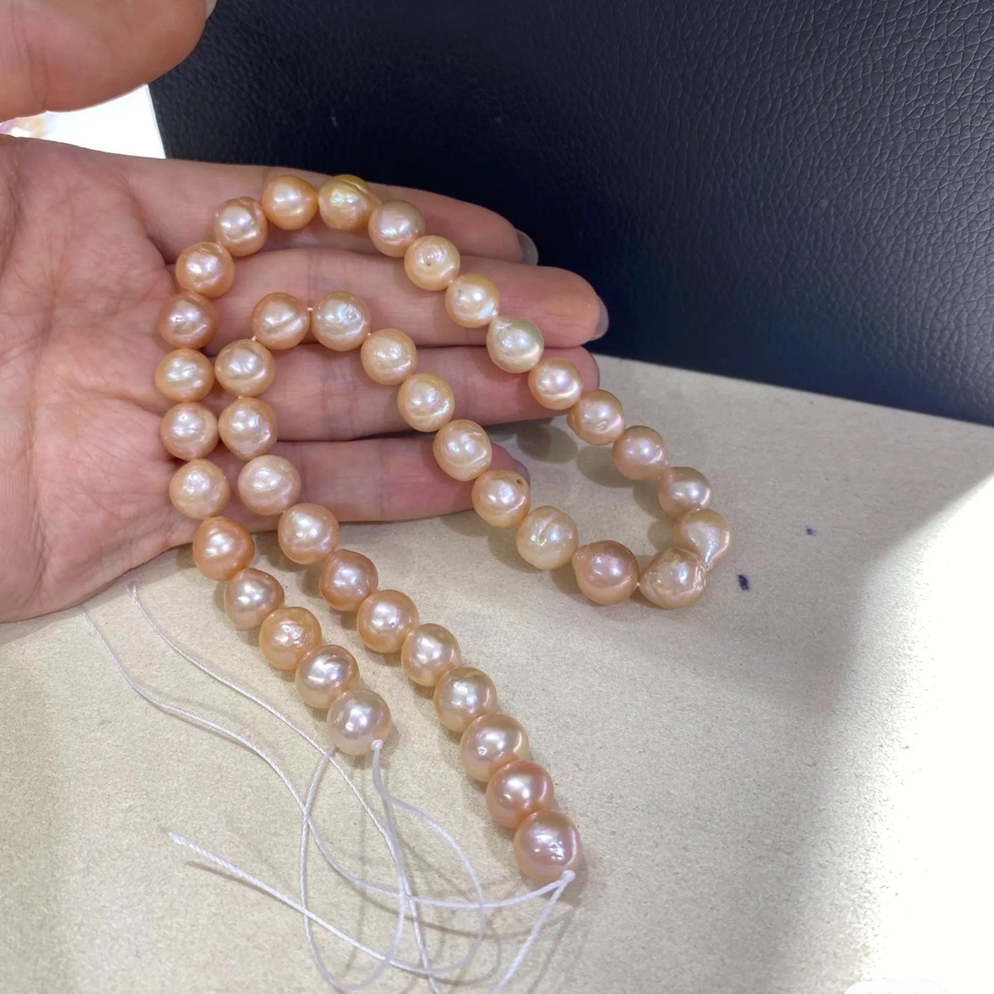 Peach Süßwasserperlen Strang, Barock Perlen für Schmuckherstellung, Natürliche Orange Perlen lose DIY Schmuck Perlenmaterial