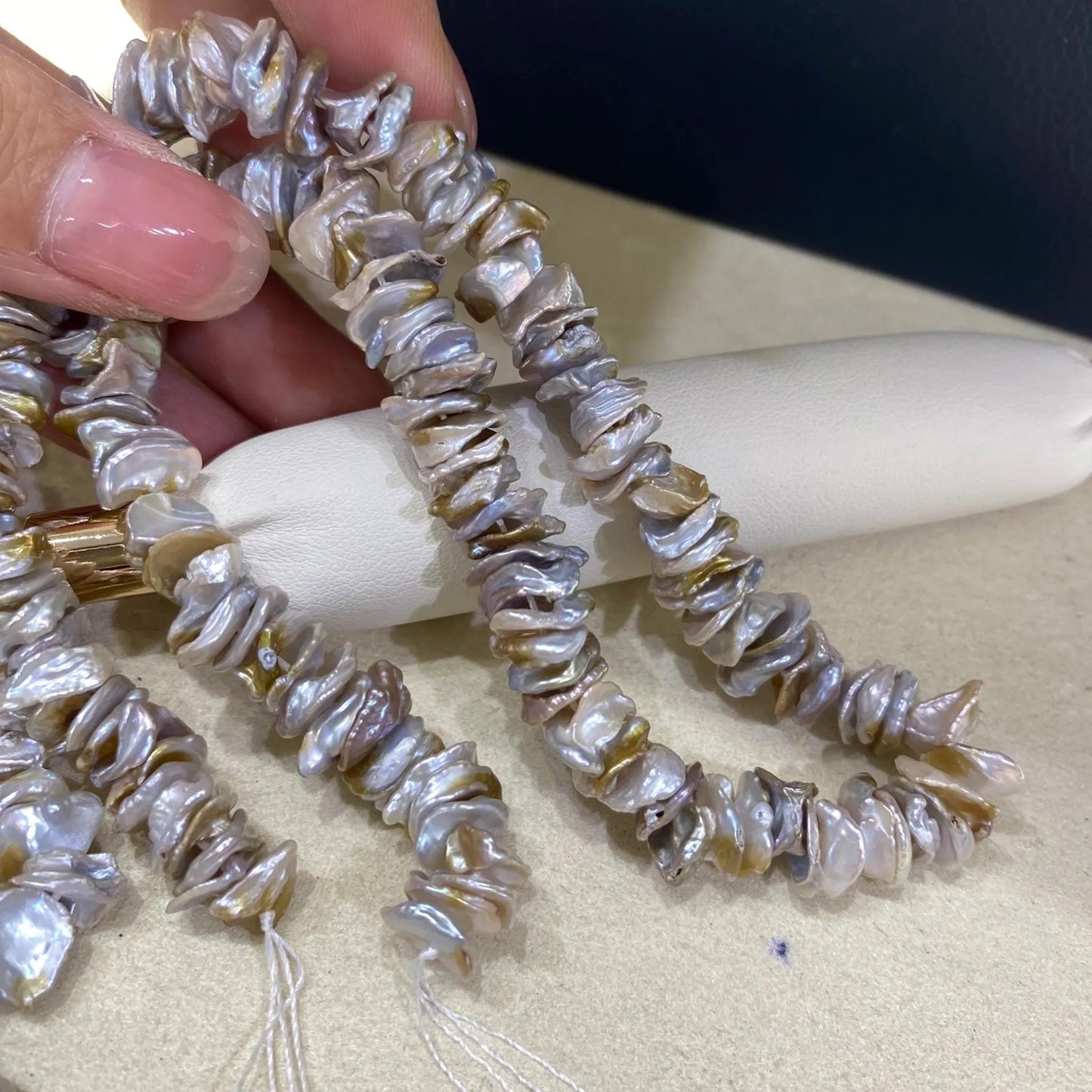 Natürliche Keshi Süßwasserperlen Strang, unregelmäßige Nugget Chips, DIY Schmuckherstellung, Boho Halskette Armband Perlen