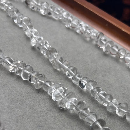 Natürliche Bergkristall Nugget Perlenstränge für DIY Schmuck, unregelmäßige Trommelperlen, transparent, mittig gebohrt, ca. 39cm