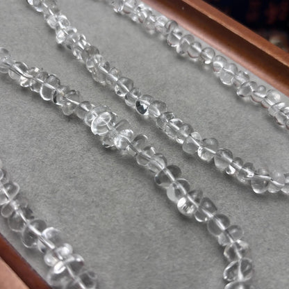 Natürliche Bergkristall Nugget Perlenstränge für DIY Schmuck, unregelmäßige Trommelperlen, transparent, mittig gebohrt, ca. 39cm