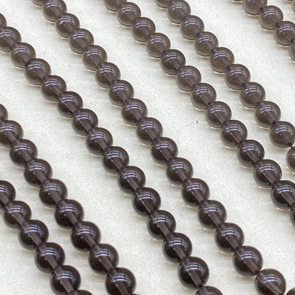 Runde Rauchquarz Perlen für DIY Schmuck, polierte Edelstein Kugeln für Mala Armband oder Halskette, Naturstein 8mm ca. 38cm Strang