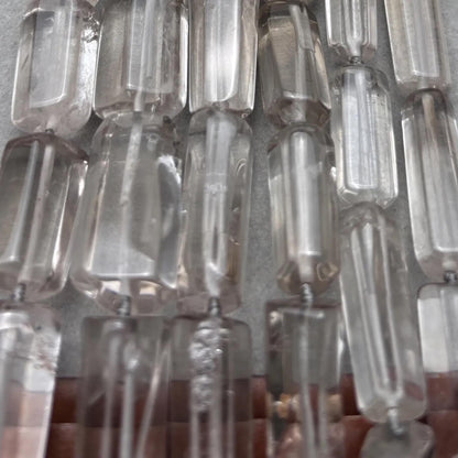 Facettierte Rauchquarz Röhrenperlen für DIY-Schmuck, natürliche zylindrische Edelsteine, 40cm Strang, große Tube Beads