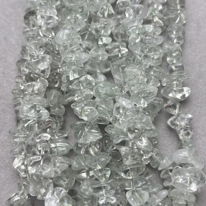 Naturgrüne Quarz-Chips Edelsteinperlen – Polierte unregelmäßige Splitterperlen für DIY-Schmuck, ca. 38cm Strang für Armbänder & Ketten