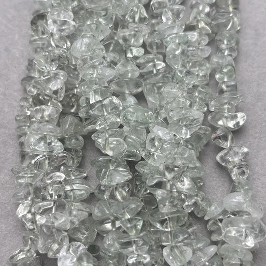 Naturgrüne Quarz-Chips Edelsteinperlen – Polierte unregelmäßige Splitterperlen für DIY-Schmuck, ca. 38cm Strang für Armbänder & Ketten