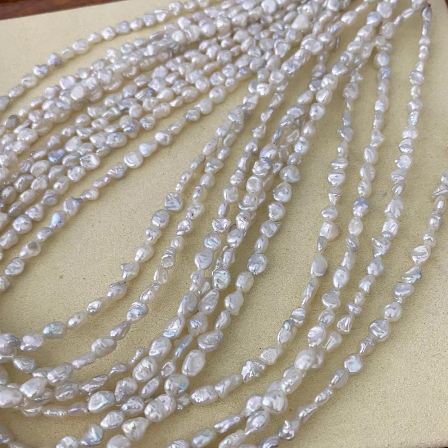Handgemachte natürliche Barock Süßwasserperlen Strang für Schmuckherstellung, unregelmäßige weiße Perlen, kleine Nugget Perlen DIY