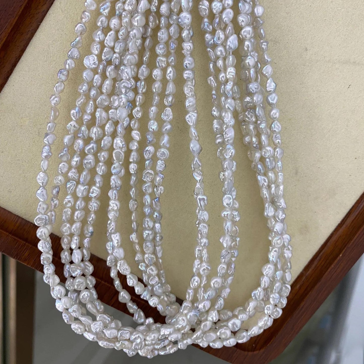 Handgemachte natürliche Barock Süßwasserperlen Strang für Schmuckherstellung, unregelmäßige weiße Perlen, kleine Nugget Perlen DIY