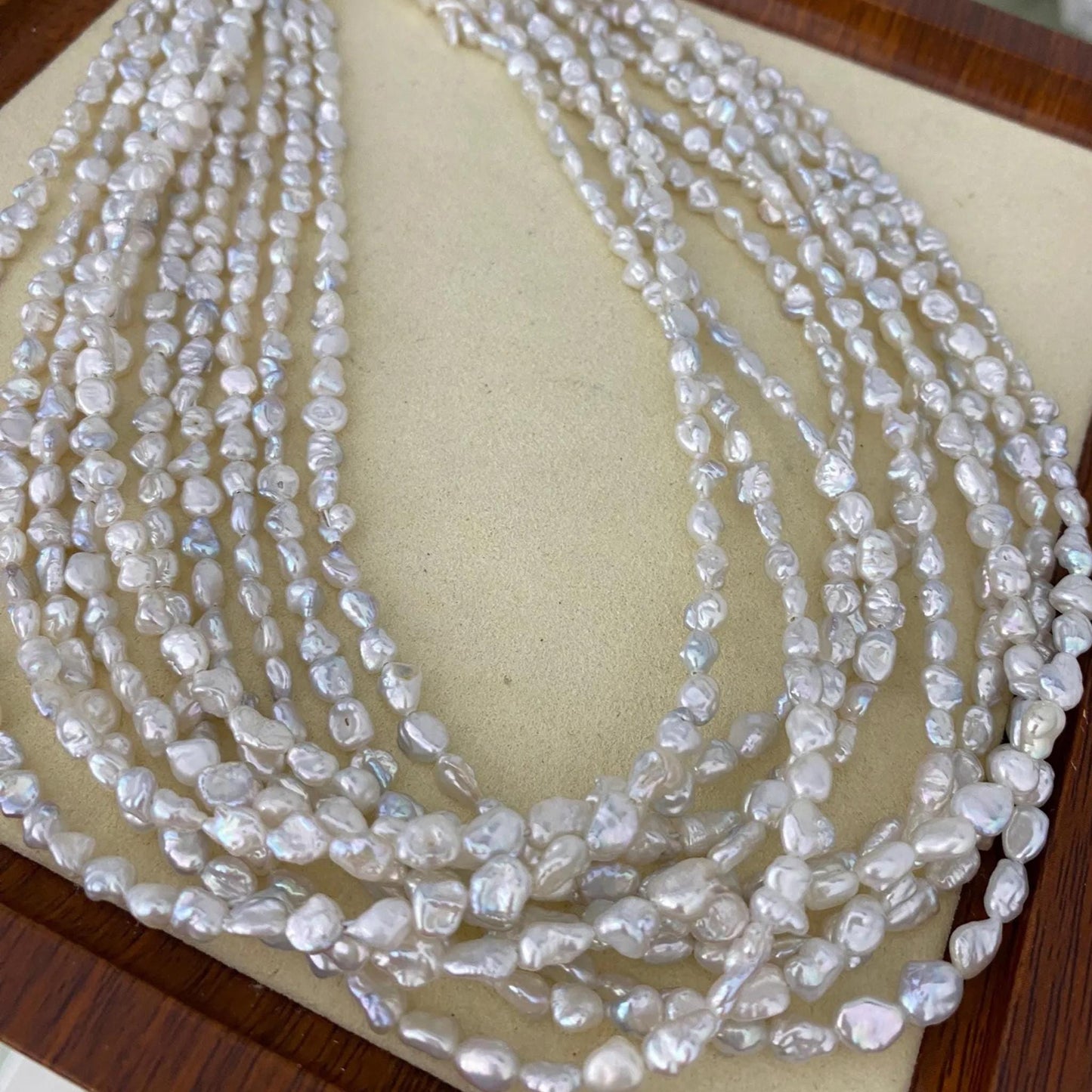 Handgemachte natürliche Barock Süßwasserperlen Strang für Schmuckherstellung, unregelmäßige weiße Perlen, kleine Nugget Perlen DIY