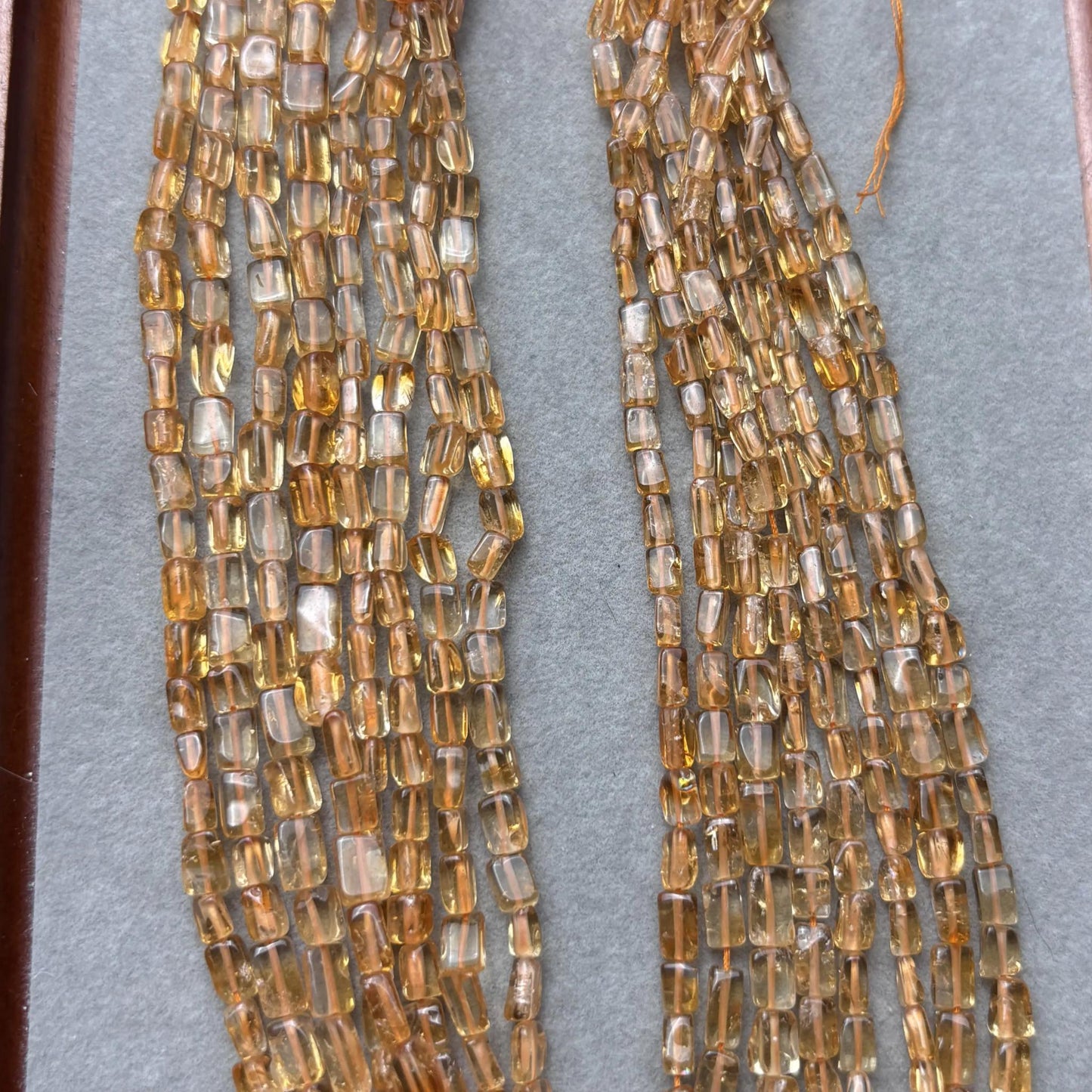 Naturgelbe Citrin-Würfelperlen – Hochtransparente Edelsteinwürfel aus Indien für DIY-Schmuck, eine gebohrte Strangperle, ca. 38 cm