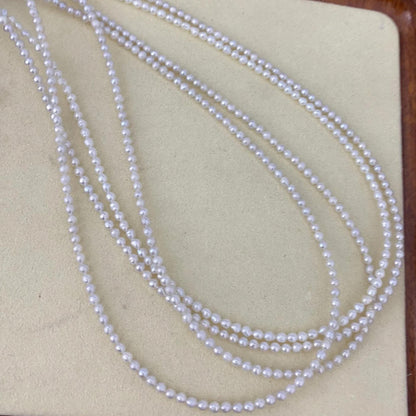 Natürliche weiße Süßwasserperlen Strang, kleine runde Perlen für DIY Schmuckherstellung, zarte Perlenkette, Mini Beads Handmade