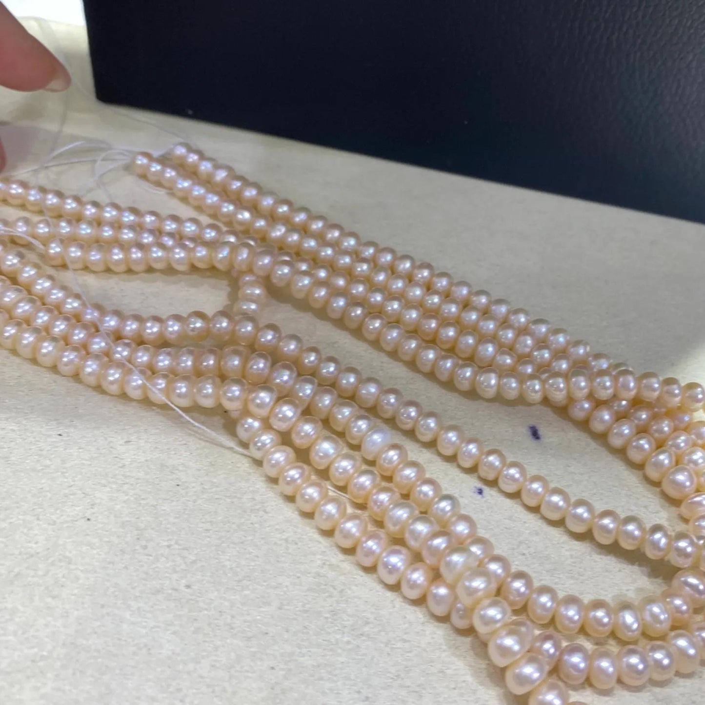 Pfirsichfarbene Süßwasserperlen Strang für DIY Schmuck, handgemachte Perlenkette, Near Round Perlen für Hochzeit oder Geschenke