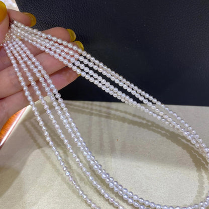 Natürliche Süßwasserperlen – Kleine unregelmäßige Nugget-Perlen in Weiß, für DIY-Schmuck, Ketten & Armbänder, ca. 3,3mm