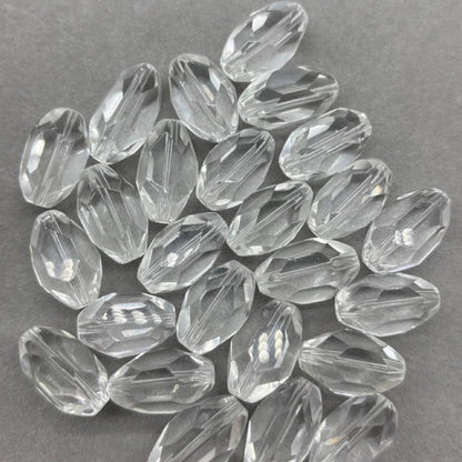 Große facettierte Bergkristall Ovalperle – Einzelstück als Anhänger oder Top-Bead für DIY-Schmuck, Boho-Designs & Kettenprojekte