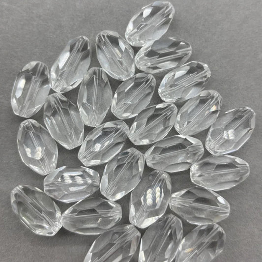 Große facettierte Bergkristall Ovalperle – Einzelstück als Anhänger oder Top-Bead für DIY-Schmuck, Boho-Designs & Kettenprojekte