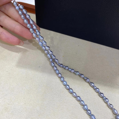 Graue barocke Süßwasserperlen für Schmuckherstellung, unregelmäßige Perlenstränge für DIY-Armband, Halskette oder Boho-Designs