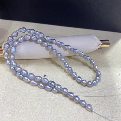 Graue barocke Süßwasserperlen für Schmuckherstellung, unregelmäßige Perlenstränge für DIY-Armband, Halskette oder Boho-Designs