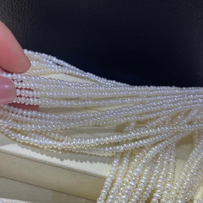 Natürliche Süßwasserperlen Weiß auf Strang, Kleine Reiskorn Perlen gebohrt für Schmuckherstellung, Oval Beads DIY Bastelperlen