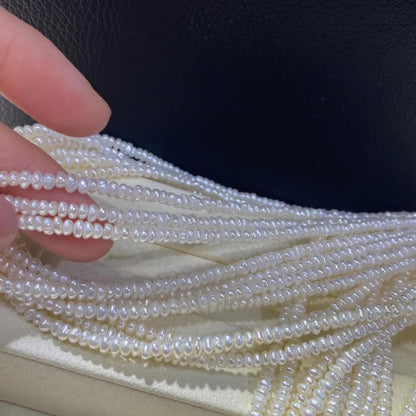 Natürliche Süßwasserperlen Weiß auf Strang, Kleine Reiskorn Perlen gebohrt für Schmuckherstellung, Oval Beads DIY Bastelperlen