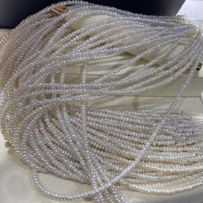 Natürliche Süßwasserperlen Weiß auf Strang, Kleine Reiskorn Perlen gebohrt für Schmuckherstellung, Oval Beads DIY Bastelperlen