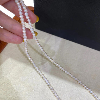 Weiße ovale Süßwasserperlen für DIY Schmuck, natürliche Reisperlen mit Glanz für Armbänder Ketten Ohrringe Bastelbedarf Perlenstrang