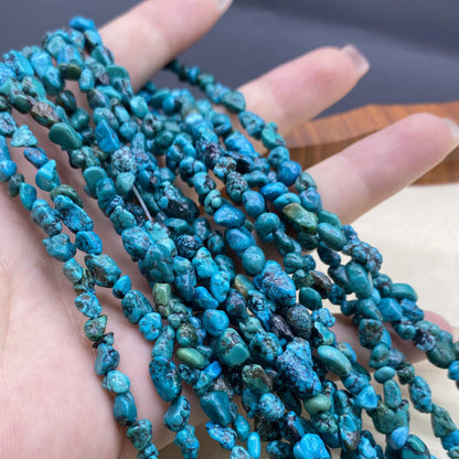 Natürliche Türkis Splitterperlen Strang – Unregelmäßige Nugget Edelsteinperlen für Schmuckherstellung, Heilsteine, Boho DIY Armband Kette