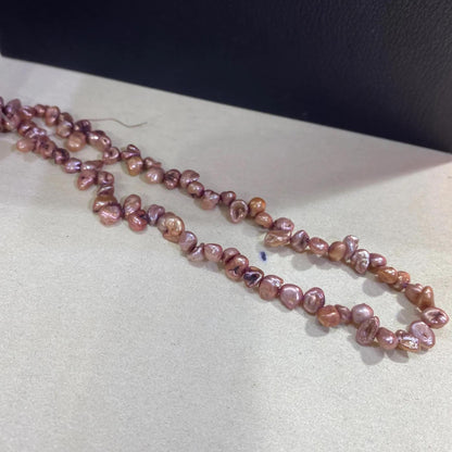 Gefärbte Barock Süßwasserperlen in Blütenform für DIY Schmuck, Unregelmäßige Nugget Perlen in Violettbronze für Armband oder Kette