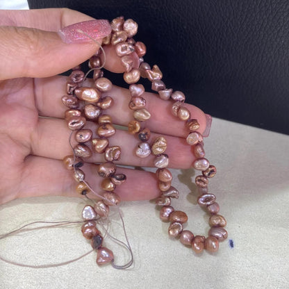 Gefärbte Barock Süßwasserperlen in Blütenform für DIY Schmuck, Unregelmäßige Nugget Perlen in Violettbronze für Armband oder Kette