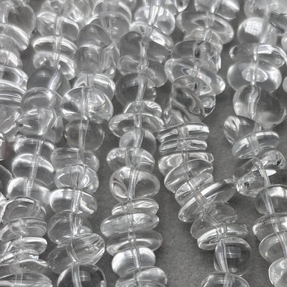 Natürlicher Bergkristall Nugget Perlen für DIY Schmuck, handpolierte Kristallchips, große unregelmäßige Edelstein Strang 38cm