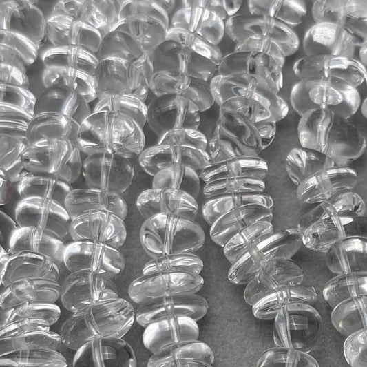 Natürlicher Bergkristall Nugget Perlen für DIY Schmuck, handpolierte Kristallchips, große unregelmäßige Edelstein Strang 38cm